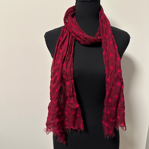*POLA* Red x Pink Polka Dot Fashion Scarf - Picture 1 of 5